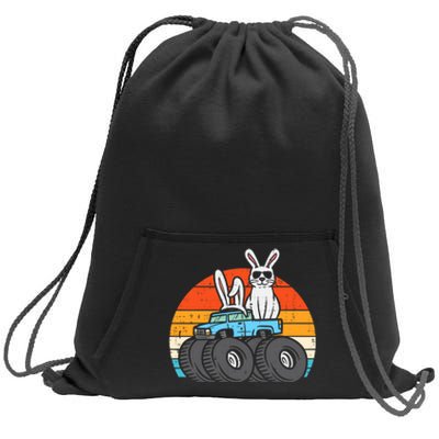 Easter Bunny Rabbit Monster Trucks Retro Boy Sweatshirt Cinch Pack Bag