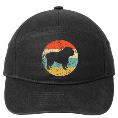 English Bulldog Retro English Bulldog Dog 7-Panel Snapback Hat