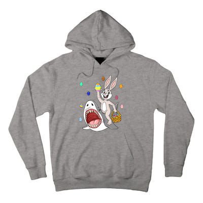 Easter Bunny Riding Shark Funny Eggs Basket Boy Girl Tall Hoodie