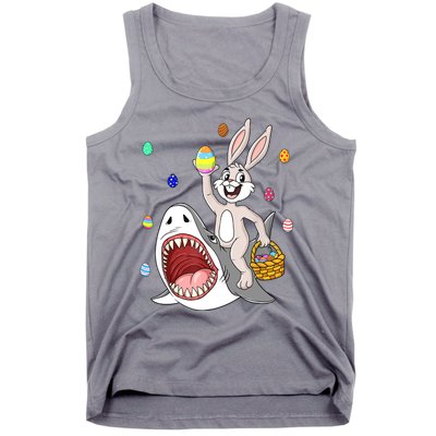 Easter Bunny Riding Shark Funny Eggs Basket Boy Girl Tank Top