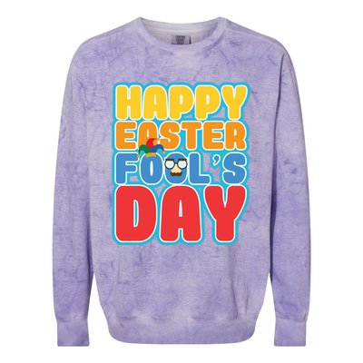 Easter Bunny Rabbit Eggs April 1 Fools Day Gift Colorblast Crewneck Sweatshirt