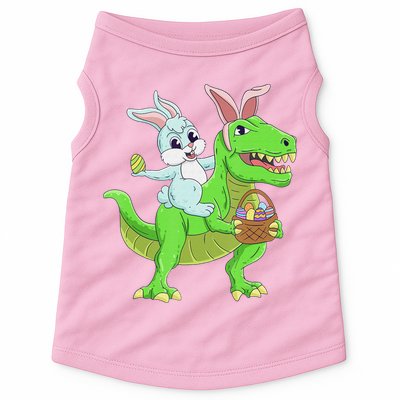 Easter Bunny Riding Dinosaur T Rex Easter Doggie Tank