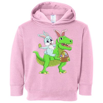 Easter Bunny Riding Dinosaur T Rex Easter Toddler Hoodie
