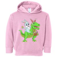 Easter Bunny Riding Dinosaur T Rex Easter Toddler Hoodie