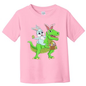 Easter Bunny Riding Dinosaur T Rex Easter Toddler T-Shirt