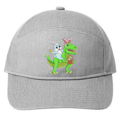 Easter Bunny Riding Dinosaur T Rex Easter 7-Panel Snapback Hat