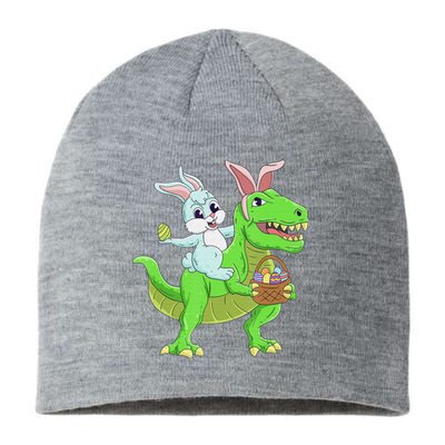 Easter Bunny Riding Dinosaur T Rex Easter Sustainable Beanie