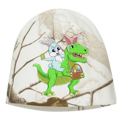 Easter Bunny Riding Dinosaur T Rex Easter Kati - Camo Knit Beanie