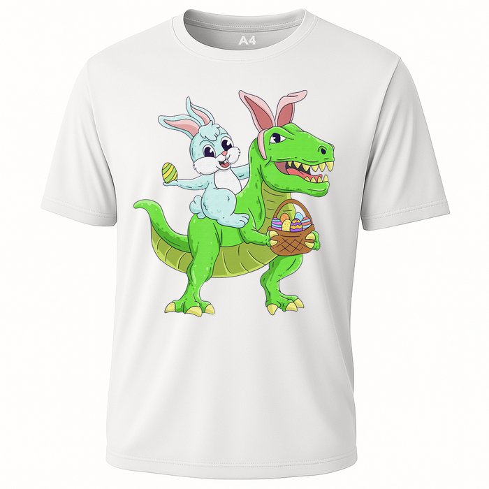 Easter Bunny Riding Dinosaur T Rex Easter Performance Shirt