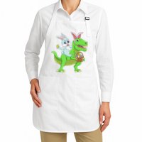 Easter Bunny Riding Dinosaur T Rex Easter Apron