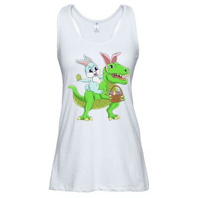 Easter Bunny Riding Dinosaur T Rex Easter Ladies Essential Flowy Tank