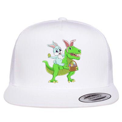 Easter Bunny Riding Dinosaur T Rex Easter Flatbill Hat