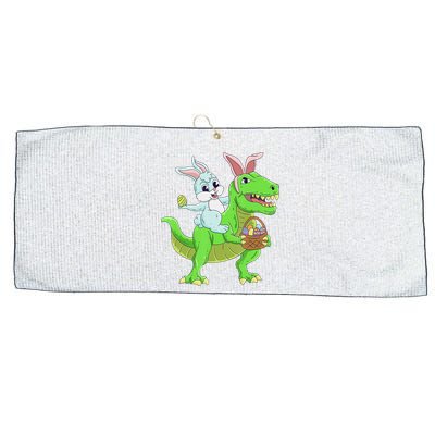 Easter Bunny Riding Dinosaur T Rex Easter Large Microfiber Waffle Golf Towel