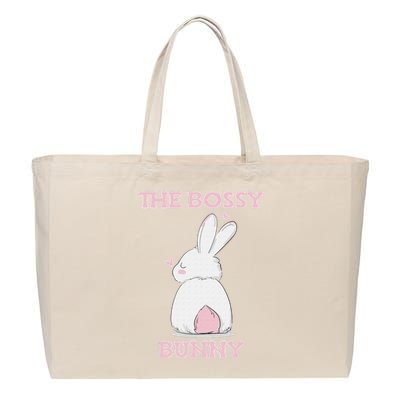 Easter Bunny Riding Dinosaur T Rex Easter Cotton Canvas Jumbo Tote