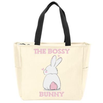 Easter Bunny Riding Dinosaur T Rex Easter Zip Tote Bag