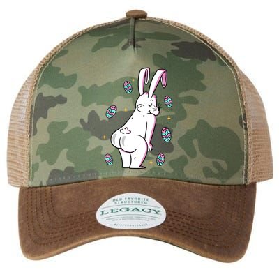Easter Bunny Rabbit Butt Funny Colorful Eggs Legacy Tie Dye Trucker Hat