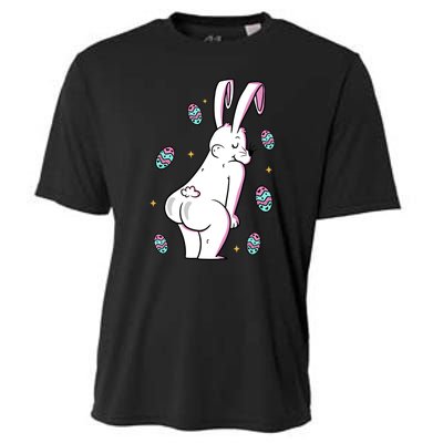 Easter Bunny Rabbit Butt Funny Colorful Eggs Cooling Performance Crew T-Shirt