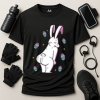 Easter Bunny Rabbit Butt Funny Colorful Eggs Performance Shirt