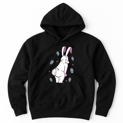 Easter Bunny Rabbit Butt Funny Colorful Eggs Hoodie