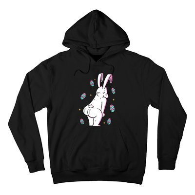 Easter Bunny Rabbit Butt Funny Colorful Eggs Hoodie