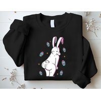 Easter Bunny Rabbit Butt Funny Colorful Eggs Sweatshirt