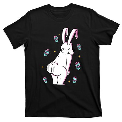 Easter Bunny Rabbit Butt Funny Colorful Eggs T-Shirt