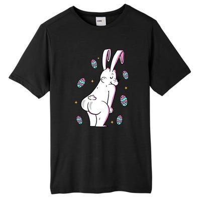 Easter Bunny Rabbit Butt Funny Colorful Eggs Tall Fusion ChromaSoft Performance T-Shirt