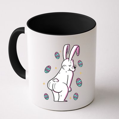 Easter Bunny Rabbit Butt Funny Colorful Eggs Mug