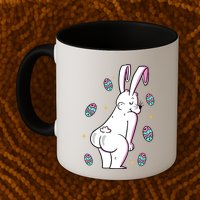 Easter Bunny Rabbit Butt Funny Colorful Eggs Mug