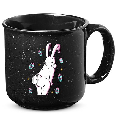 Easter Bunny Rabbit Butt Funny Colorful Eggs 15oz Campfire Ceramic Mug