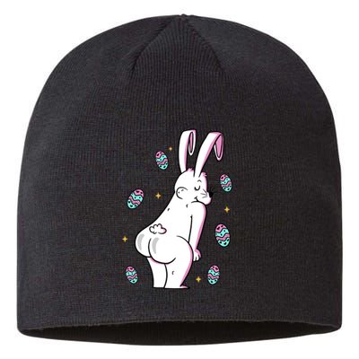 Easter Bunny Rabbit Butt Funny Colorful Eggs Sustainable Beanie