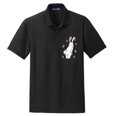 Easter Bunny Rabbit Butt Funny Colorful Eggs Dry Zone Grid Polo