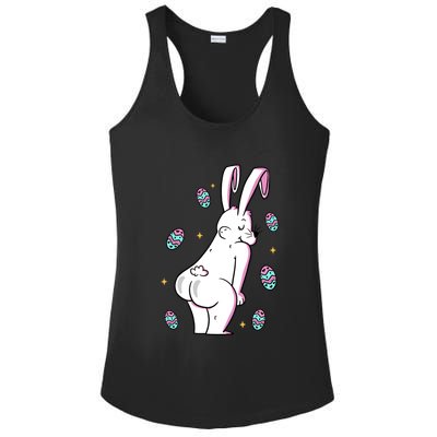 Easter Bunny Rabbit Butt Funny Colorful Eggs Ladies PosiCharge Competitor Racerback Tank