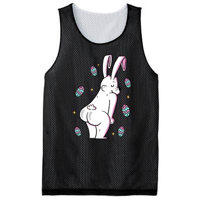 Easter Bunny Rabbit Butt Funny Colorful Eggs Mesh Reversible Basketball Jersey Tank