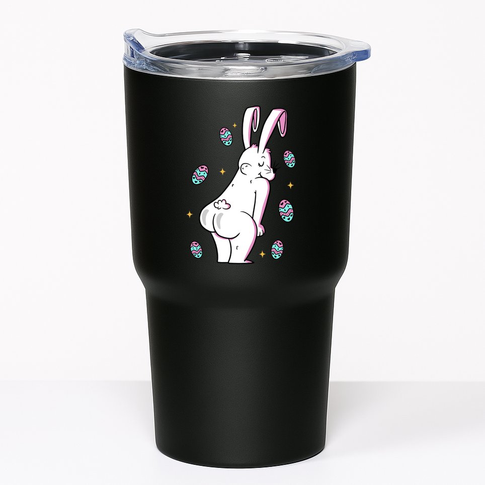 Easter Bunny Rabbit Butt Funny Colorful Eggs Tumbler