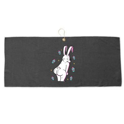 Easter Bunny Rabbit Butt Funny Colorful Eggs Large Microfiber Waffle Golf Towel