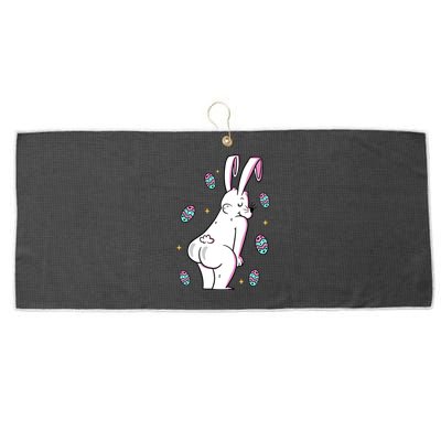 Easter Bunny Rabbit Butt Funny Colorful Eggs Large Microfiber Waffle Golf Towel