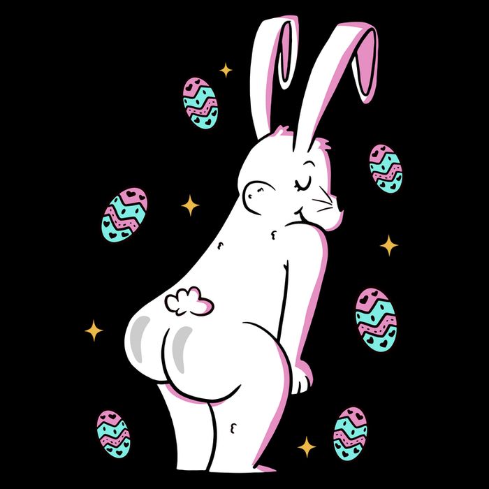 Easter Bunny Rabbit Butt Funny Colorful Eggs Baby Bodysuit