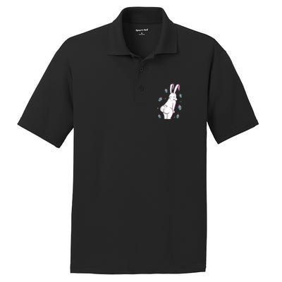 Easter Bunny Rabbit Butt Funny Colorful Eggs PosiCharge RacerMesh Polo