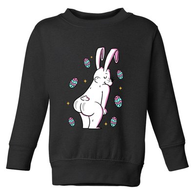 Easter Bunny Rabbit Butt Funny Colorful Eggs Toddler Sweatshirt