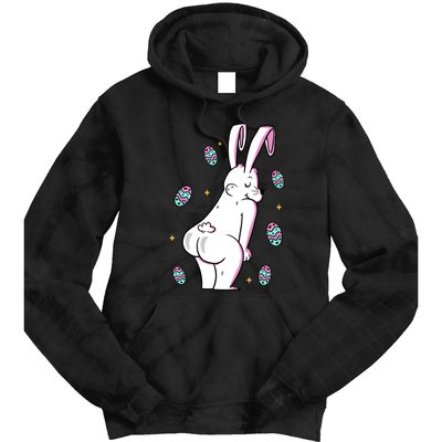 Easter Bunny Rabbit Butt Funny Colorful Eggs Tie Dye Hoodie