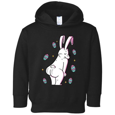 Easter Bunny Rabbit Butt Funny Colorful Eggs Toddler Hoodie