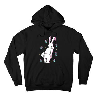 Easter Bunny Rabbit Butt Funny Colorful Eggs Tall Hoodie