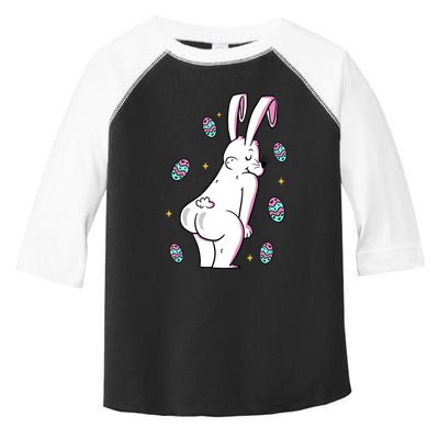Easter Bunny Rabbit Butt Funny Colorful Eggs Toddler Fine Jersey T-Shirt