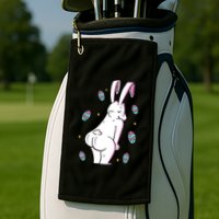 Easter Bunny Rabbit Butt Funny Colorful Eggs Golf Towel