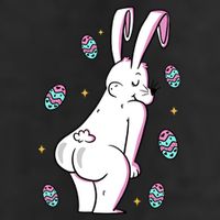 Easter Bunny Rabbit Butt Funny Colorful Eggs Golf Towel