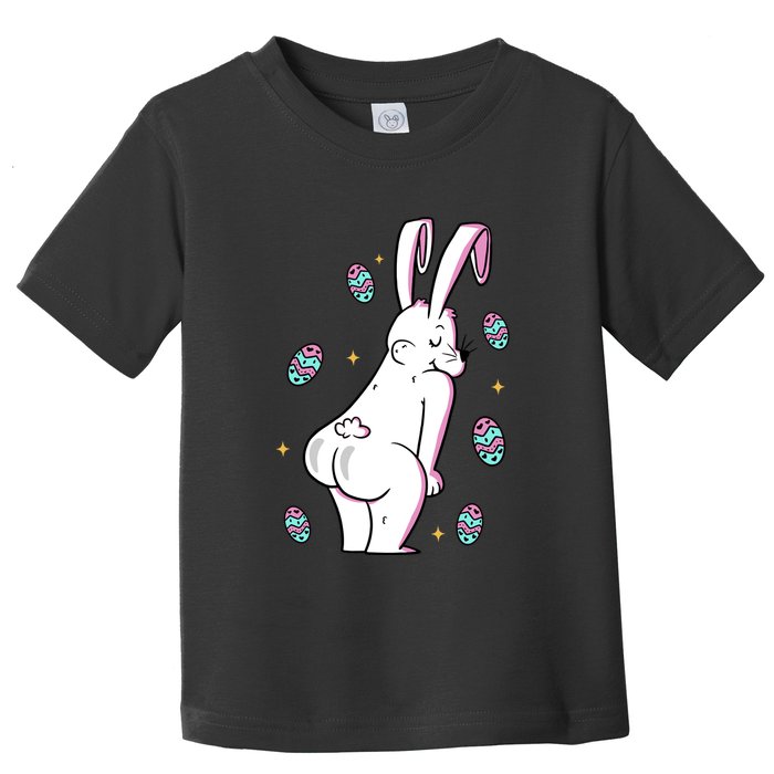 Easter Bunny Rabbit Butt Funny Colorful Eggs Toddler T-Shirt