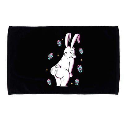 Easter Bunny Rabbit Butt Funny Colorful Eggs Microfiber Hand Towel