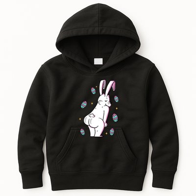 Easter Bunny Rabbit Butt Funny Colorful Eggs Kids Hoodie