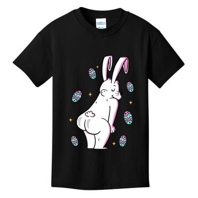 Easter Bunny Rabbit Butt Funny Colorful Eggs Kids T-Shirt